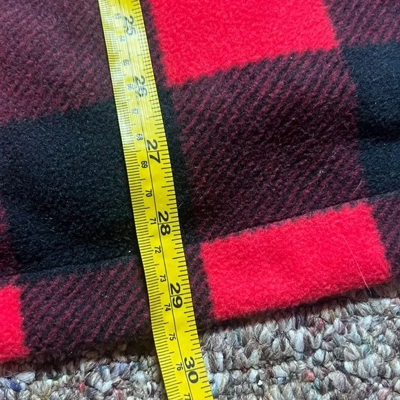 Columbia Red Black Buffalo Plaid Fleece Jacket Button Front Cozy Cabin Core - Picture 9 of 10